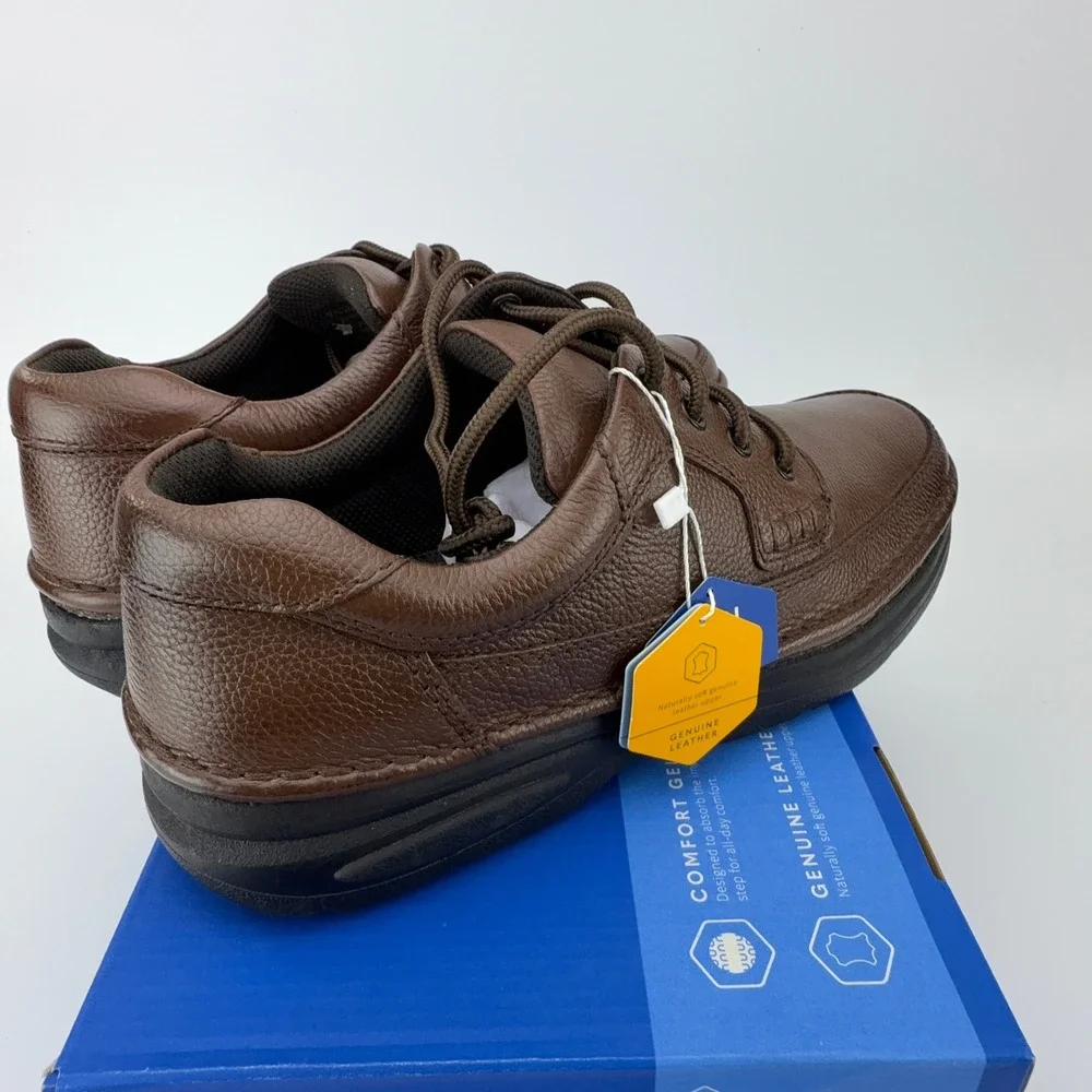 Nunn Bush Cameron Brown Tumble Leather Comfort Gel‎ Oxford Shoes Mens 9M NIB